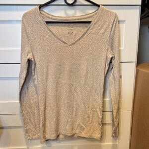 GAP Beige V-Neck Long Sleeve Top